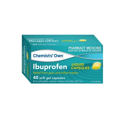 $16.95 • Buy Chemists Own Ibuprofen 200mg Relief From Pain & Inflammation 40 Liquid Capsules