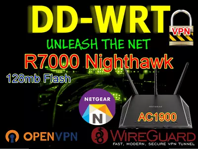Netgear R7000 AC1900 DDWRT VPN Router Wireguard OpenVPN Nord Etc * Free Setup* • £68.50