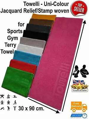 TOWELLI / %100 Cotton Sports Gym Towel Fitness Yoga Activity Sweat Uni-Color • £4.95