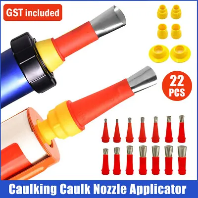 $15.89 • Buy 22PCS/SET Caulking Caulk Nozzle Applicator With Base Kits Sealant Finishing Tool