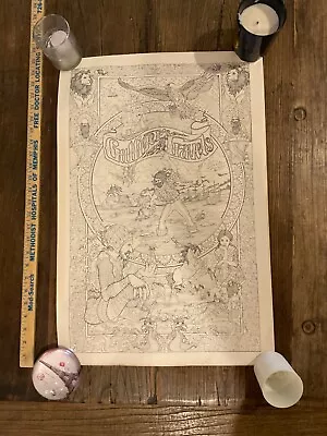 Doodle Art Vintage Coloring Poster Gulliver’s Travels • $20