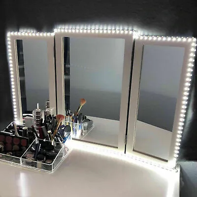 10FT White Dressing Mirror Lighted Cosmetic Makeup Vanity LED Light Remote Power • $14.29