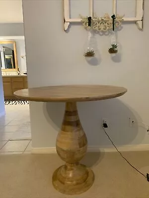 West Elm Mid Century Modern Walnut Solid Wood Round Dining Table • $200