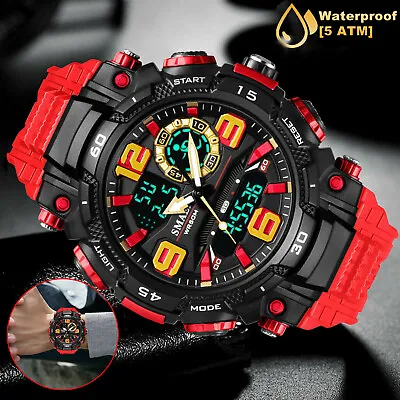 Waterproof Sport Digital Watch Men Military LED Backlight Electronic Wristwatch • $13.48