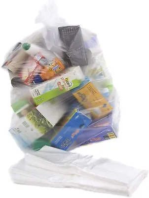 £5.39 • Buy Bin Liners Rubbish Bags Recycling Sack Refuse Strong Size 18x29x39 L Clear 10Pcs