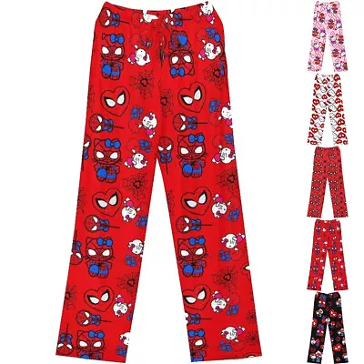 Hello Kitty Spiderman Pyjama Bottoms Womens PJ's Trousers Pants Summer Nightwear • $16.37