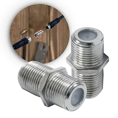 100 Pcs Barrel Connector Coupler Join Extend F Plug Coax Aerial Satellite Cable • £6.99