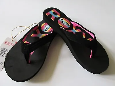 Roxy Women's Flip Flop Tide Love VI Style Black With Multi Colored Lettering NWT • $22.95