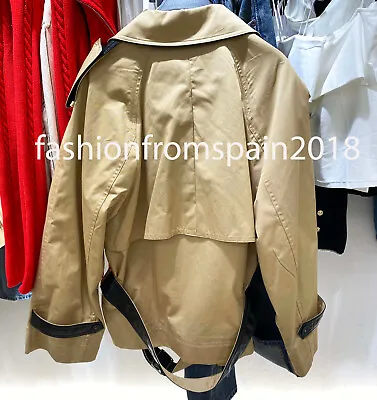 Zara New Woman Short Contrast Trench Coat Light Camel Xs-sm-l 4391/714 • $152.24