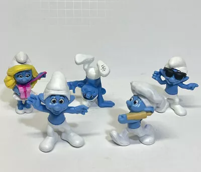 Lot Of 5 Smurf PVC Figures - 2013 McDonalds Baker Crazy Smurfette Hefty Smooth • $18.75