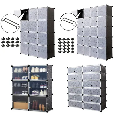 £33.99 • Buy Plastic Wardrobe Clothes Shoe Shelf Storage Organizer Cupboard Closet Cabinet