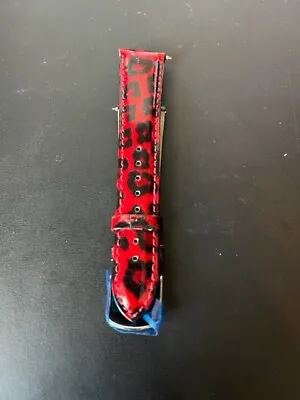 NEW MICHELE RED CHEETAH 20mm LEATHER WATCH STRAP - MS20AB350466 • $24.95