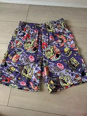 Spongebob Squarepants Men Shorts Xs H&m Pockets Summer Sport Holiday Beach Pool • £16.98