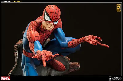 SIDESHOW EXCLUSIVE SIGNED By  STAN LEE  SPIDER-MAN COMIQUETTE POLYSTONE Statue  • $1198