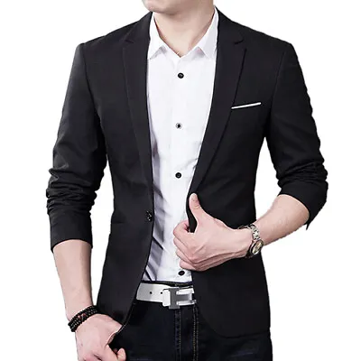 Men Formal Suit Jacket One Button Dress Lapel Suit Coat Business Party • $21.73