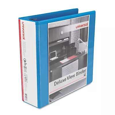 UNIVERSAL Deluxe Round Ring View Binder 3  Capacity Light Blue 20753 • $10.97