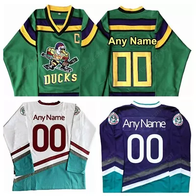 Custom Any Name Number Mighty Ducks Retro Hockey Jersey Banks Conway 3 Colors • $45.99