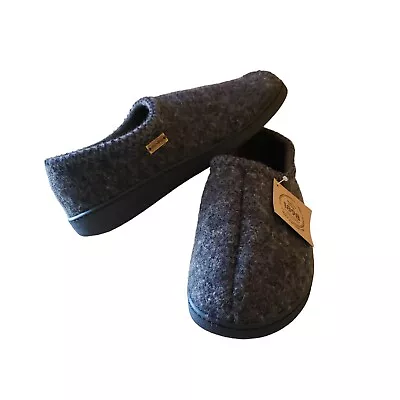 NEW Haflinger ATB Hard Sole Dark Gray Wool Indoor/Outdoor Slippers Size 47 US 14 • £115.80