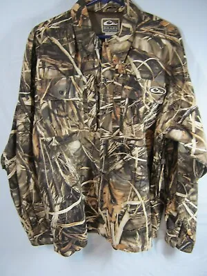 Drake Waterfowl Shirt Jacket Men Size XL Mossy Oak Shadow Grass Long Sleeve • $29.99