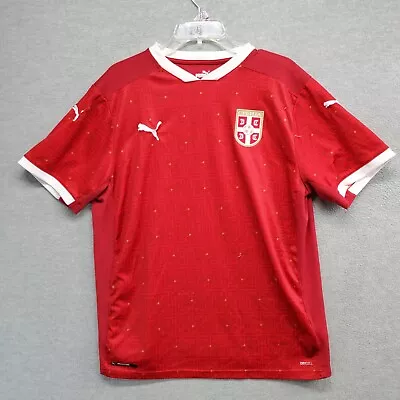 Serbia Men T-Shirt XL Red Puma World Cup Replica Soccer Jersey PUMA Drycell READ • $28.46