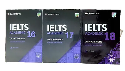 New Cambridge IELTS 16+17+18 Colour Academic Practice Tests Books W/ Answers  • £44.99