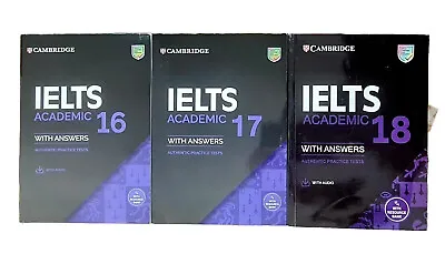 New Cambridge IELTS 16+17+18 Coloured  Academic Practice Tests Books W/ Answers  • £44.99