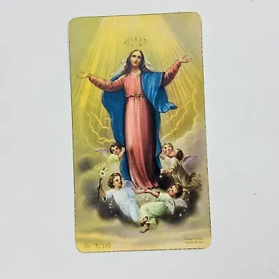 Vintage Catholic Holy Prayer Card Blessed Virgin Mary And Cherubs • $8.50