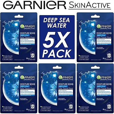 £7.25 • Buy Garnier Skin Active Moisture Bomb Night Time Hydrating Tissue Face Sheet Mask 