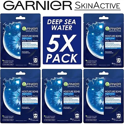 £7.25 • Buy Garnier Skin Active Moisture Bomb Night Time Hydrating Tissue Face Sheet Mask 