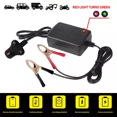 £6.49 • Buy 12v Automatic Car Battery Charger Trickle Van Motorhome Caravan Motorbike Quad