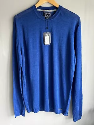 Mens Woolrich Men XL 100% Linen / Lino Blue Top Italian Made Spring Summer £135 • £24.65