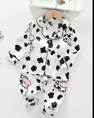 Girls/baby Cow Print  Satin/silky Pj Set Girls 4/5years • £9.99