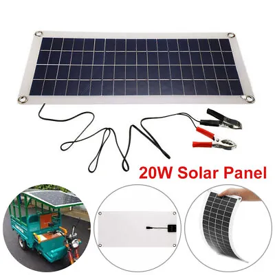 20W Solar Panel 12 Volt Trickle Battery Charger For Car Van Caravan Boat Kit UK • £15.97