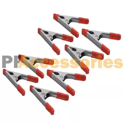 8x 4 Inch Metal Spring Clamps W/ Rubber Tips Tool 8 Pcs Lot 4  Steel Red • $9.89