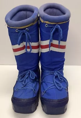 Vintage 80's Snow Moon Boots Blue Red White Size 9-10 Korea • $39.99