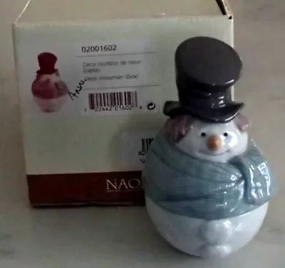 NAO Lladro 1602  Deco Snowman (box)  2 Piece Keepsake Trinket Box - MIB RV$125 • $59.95