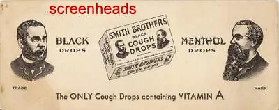 Early Advertising Ink Blotter  SMITH BROTHERS BLACK COUGH DROPS 5 CENTS  Unused • $44.99