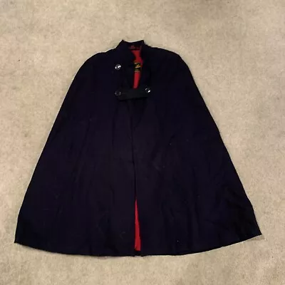 Vintage 40s 50s Bruck's Nurses Apparel Wool Navy Red Lined Uniform Cape Cloak • $314.21