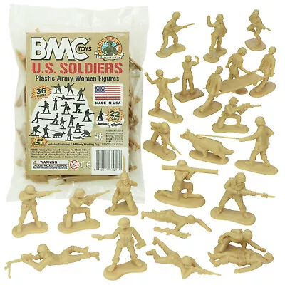 BMC Toys Plastic Army Women Tan Female Military Soldier Figures Made In USA  • $15.90