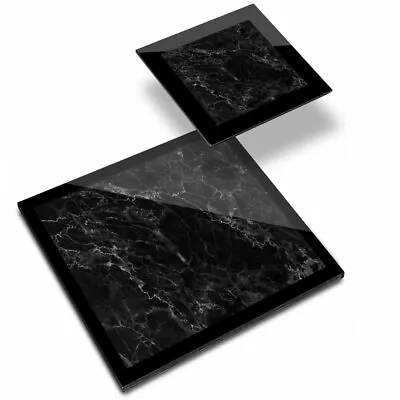 £19.99 • Buy Glass Placemat  & Coaster - Black Granite Rock Effect  #3320