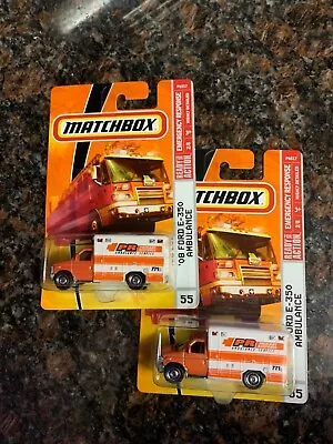 Matchbox 08 Ford E-350 Ambulance No 55 Lot Of 2 • $5.99