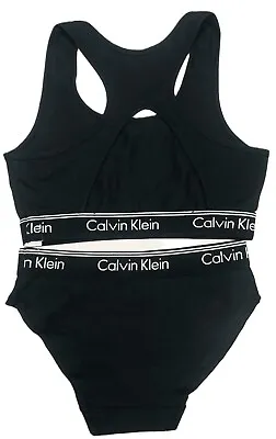 Calvin Klein Women's Panty & Bralette Set (BLACK) • £13.49