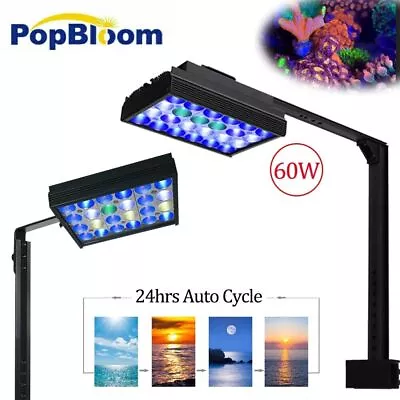 PopBloom 30W 60W Reef LED Aquarium Lighting For Marine Fish Coral SPS LPS Grow • £66