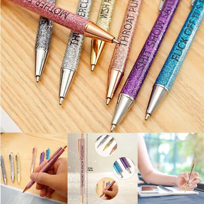 7PC Mood Swear Word Daily Pen Set Weekday Glitter Pen For Each Day Ballpoint Pen • $15.99