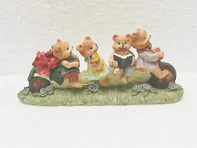 Miniature Ceramic Bears On Bike Figurine Ornament Multicolour Vintage  • £5