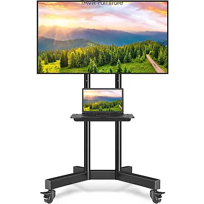 TAVR Mobile Tall TV Stand Cart With Wheels For Up To 75 Inch TVs Office • $67.99