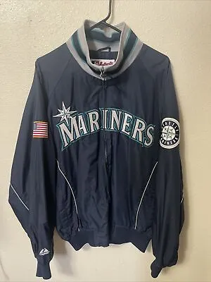 Vtg Rare Majestic Seattle Mariners 9/11 2001 Season Authentic Jacket Size L • $80