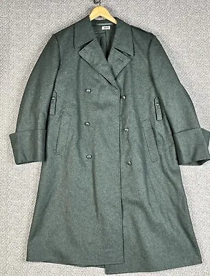 Vtg Swiss Military Coat 48 N Surplus Double Breasted Wool Trench Overcoat • $99.99