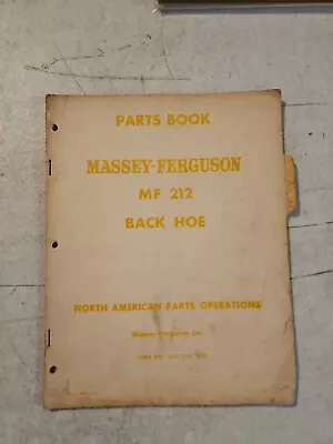 Vintage 1966 Massey-Ferguson MF 212 Backhoe Parts Book • $17.05