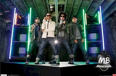 MINDLESS BEHAVIOR POSTER ~ NEON MB 22x34 Music Ray Princeton Prodigy Roc Royal • $6.80